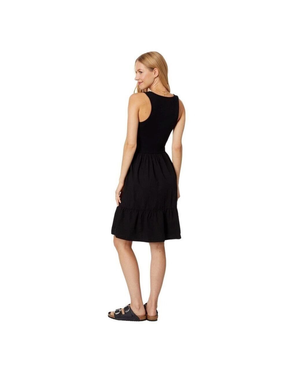 NWT Bobi Los Angeles Tiered Tank Dress SZ S Black - Picture 2 of 9